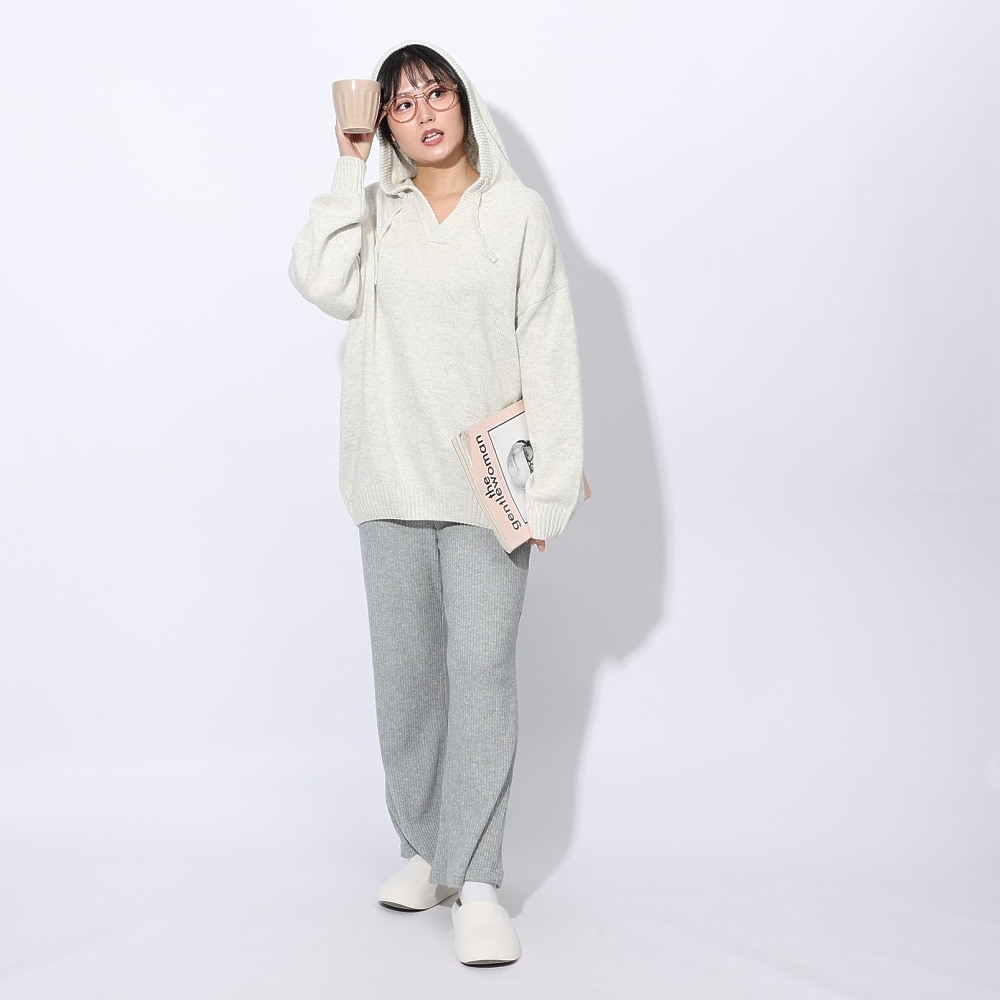エルケクス（ELKEX）（レディース）ニット フル フーディー EKL4FA0024 OWHT