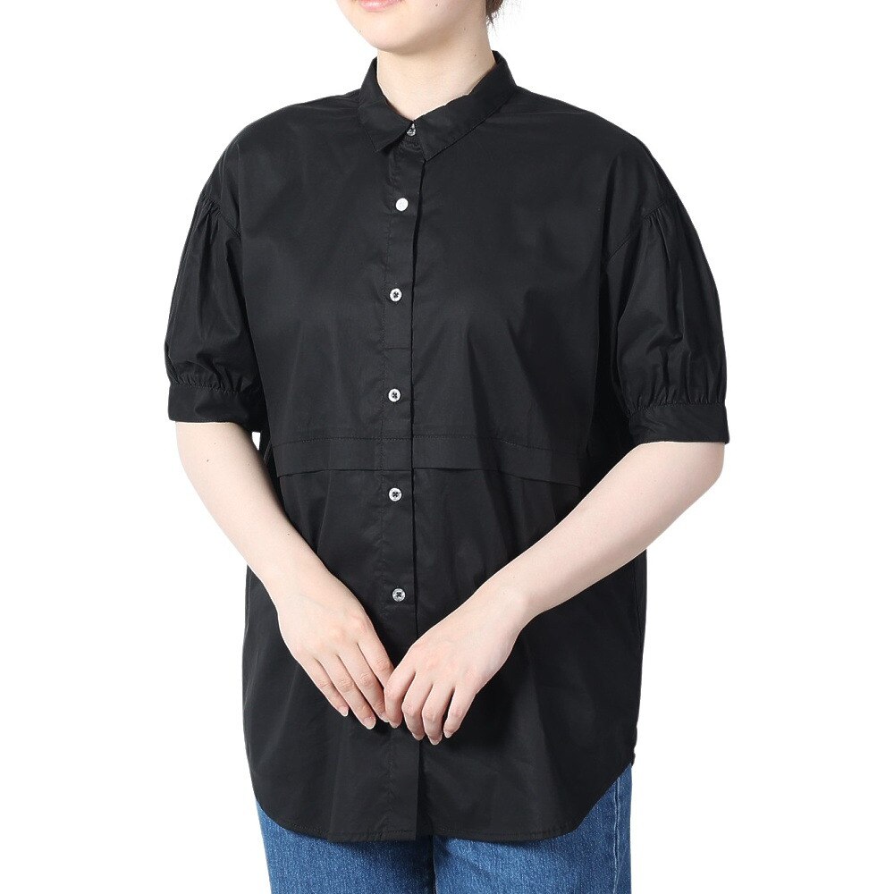 エルケクス（ELKEX）（レディース）ケープ カラー シャツ EKL2SP4208 BLK