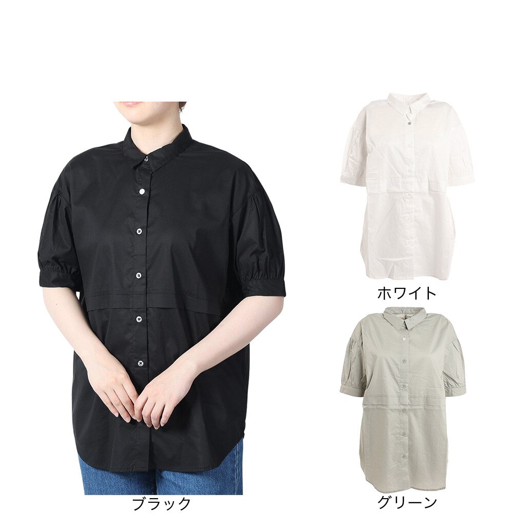 エルケクス（ELKEX）（レディース）ケープ カラー シャツ EKL2SP4208 GRN