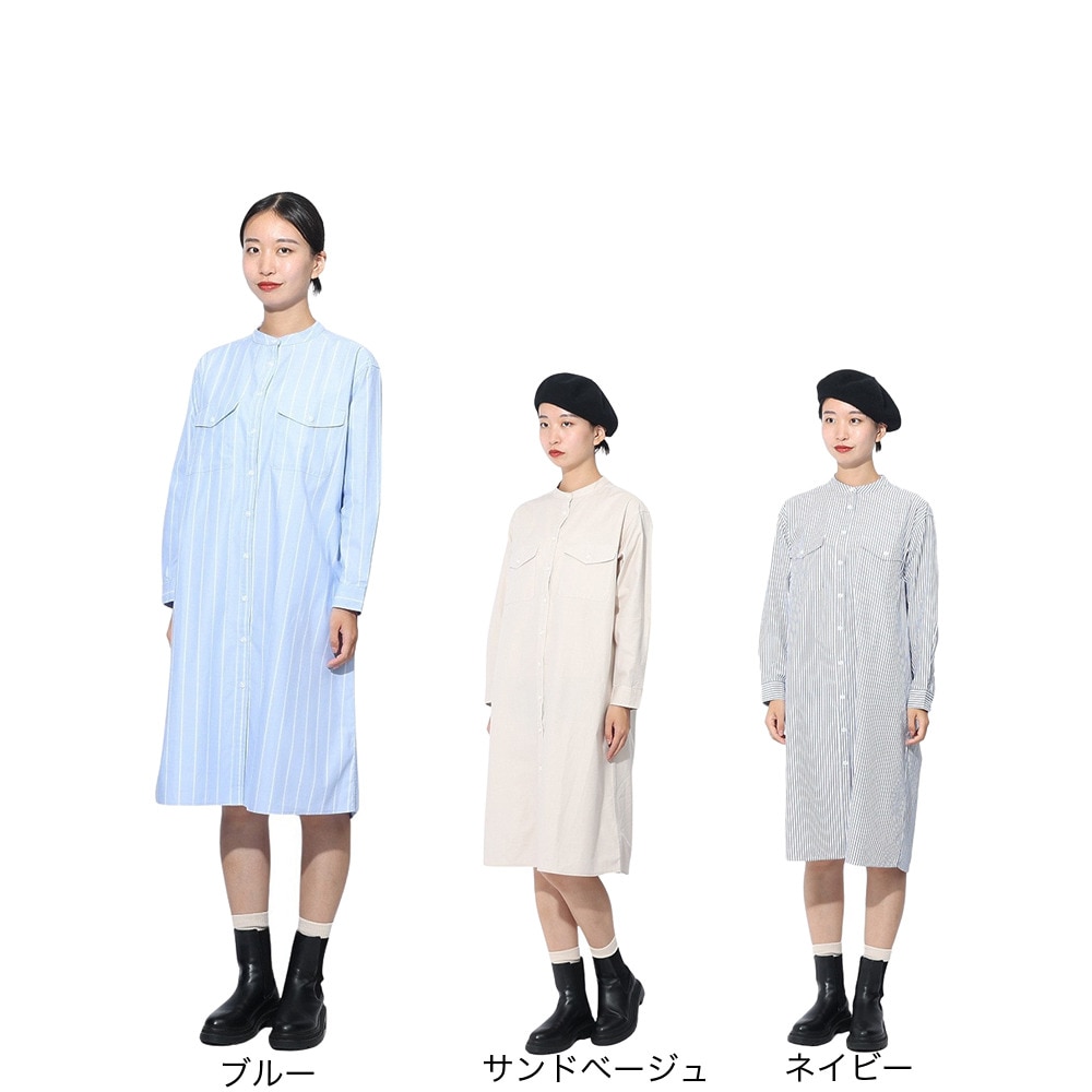 エルケクス（ELKEX）（レディース）長袖 シャツワンピース EKL3SP1001 BLU