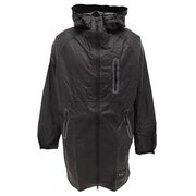 キウ（Kiu）（メンズ、レディース）レインコート レインジップアップ K116-900 BK (B) レインポンチョ ロング丈 おしゃれ 黒 ブラックレインウェア 防災 