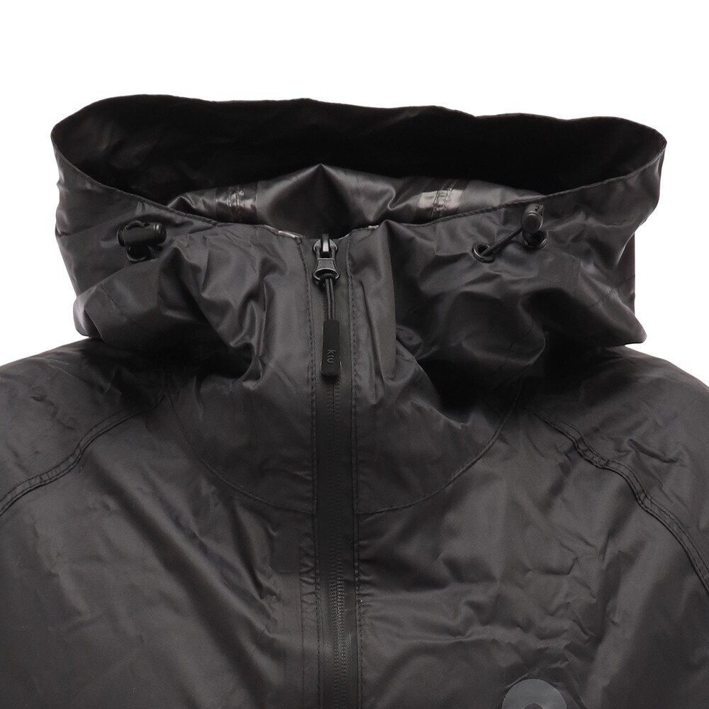 キウ（Kiu）（メンズ）レインコート レインジップアップ K116-900 BK (B) レインポンチョ ロング丈 おしゃれ 黒 ブラックレインウェア 防災 