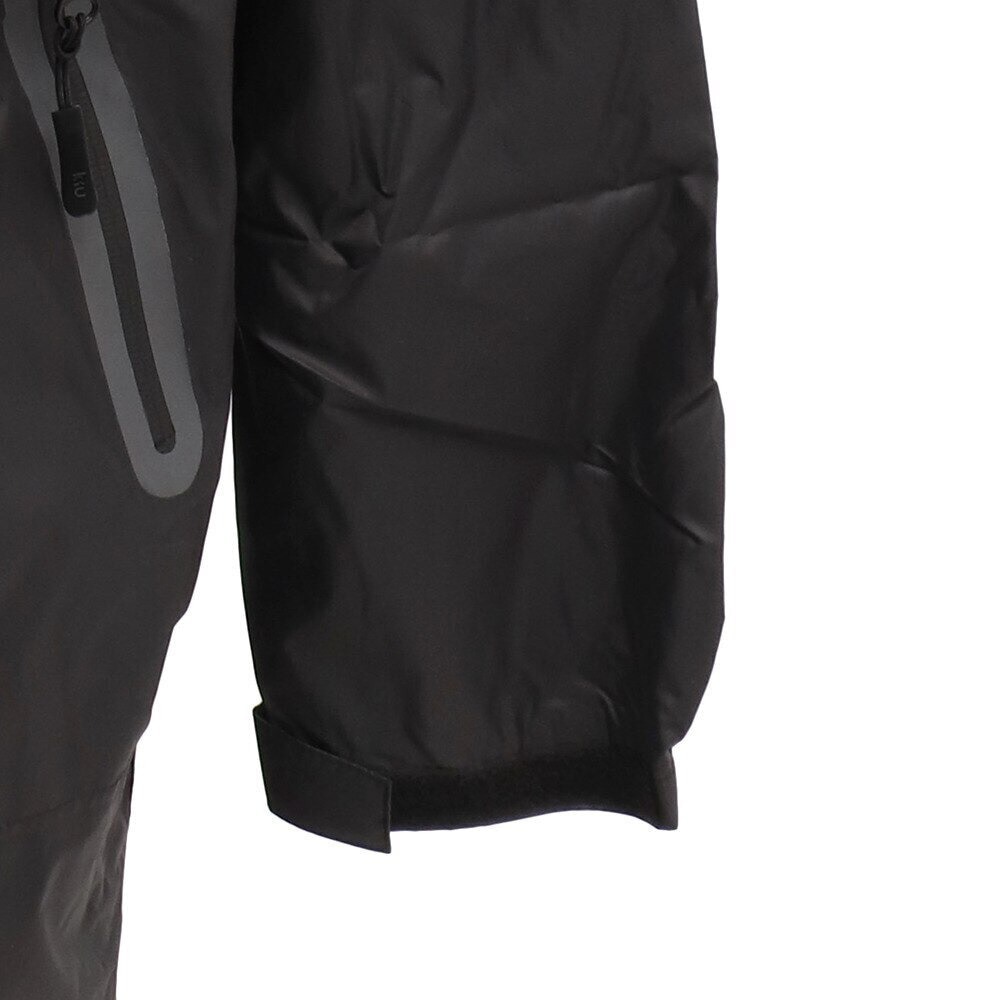 キウ（Kiu）（メンズ）レインコート レインジップアップ K116-900 BK (B) レインポンチョ ロング丈 おしゃれ 黒 ブラックレインウェア 防災 