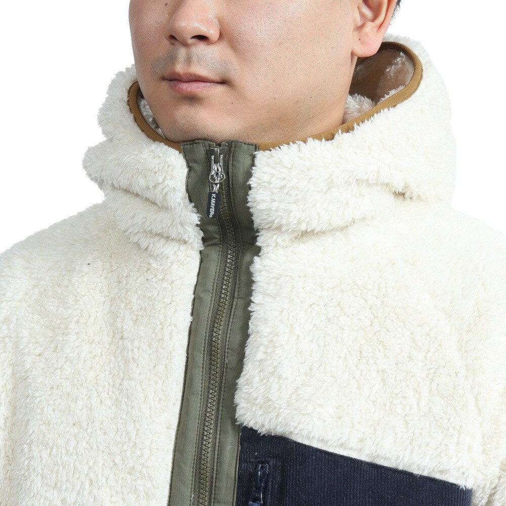 クリフメイヤー（KRIFF MAYER）（メンズ）シャギーボアフードジャケット 2214401-9:NATURAL