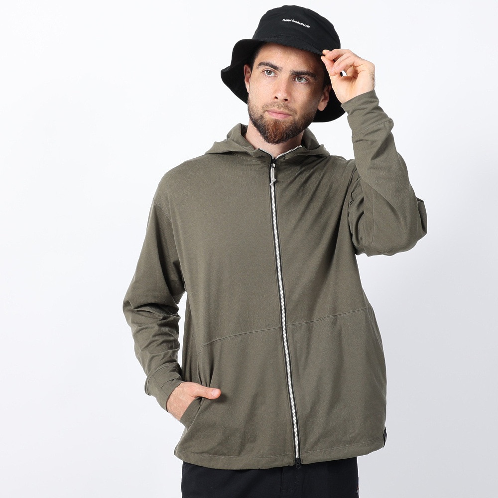 ニューバランス（new balance）（メンズ）ラッシュガード 長袖 パーカー フルジップ 速乾 UVカット 紫外線対策 MT1996 AMJ35007DRC アウター