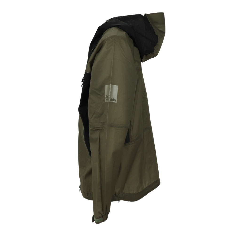 ジャックウルフスキン（JackWolfskin）（メンズ）アウター レインジャケット JP クラウドバースト ジャケット V2 5030611-4550 オリーブ 収納袋付 耐水 防風