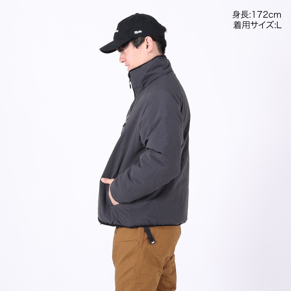 クリフメイヤー（KRIFF MAYER）（メンズ）アウター ボアジャケット 柄ボアひっくりキルトジャケット 2325101-17:CHARCOAL チャコールグレー