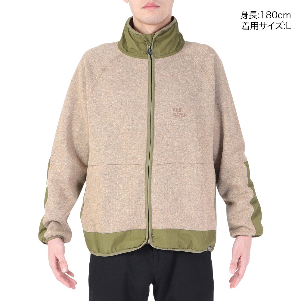クリフメイヤー（KRIFF MAYER）（メンズ）ライトアウター ジップパーカー カットツイードスタンドジャケット 2325110-23 OATMEAL サンドベージュ