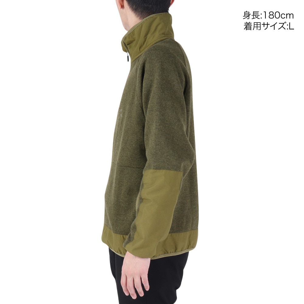 クリフメイヤー（KRIFF MAYER）（メンズ）ライトアウター ジップパーカー カットツイードスタンドジャケット 2325110-68 OLIVE オリーブ