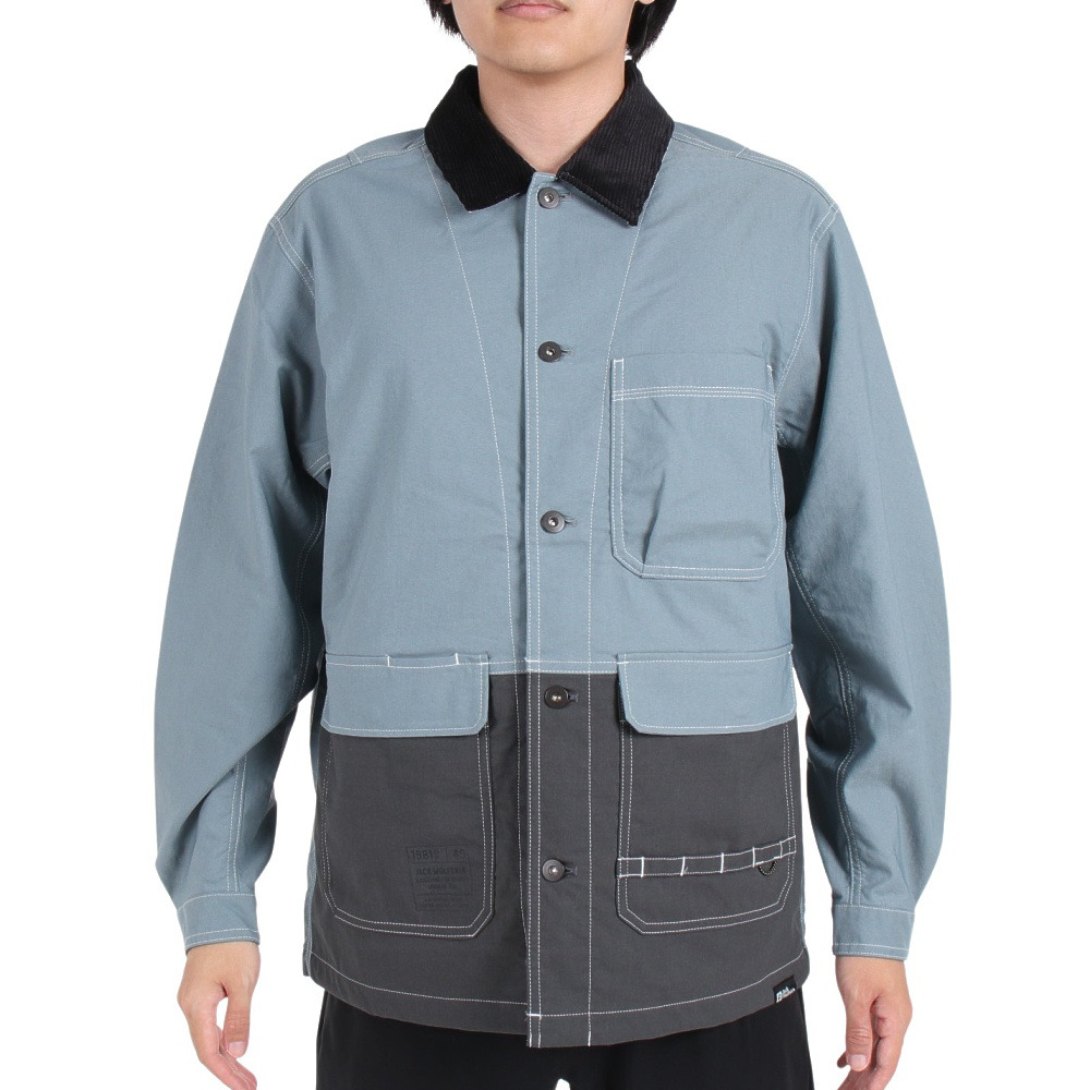 ジャックウルフスキン（JackWolfskin）（メンズ）アウター JP FIREWOOD WORK ジャケット V2 5029602-6167 ブルーグレー 防風 撥水