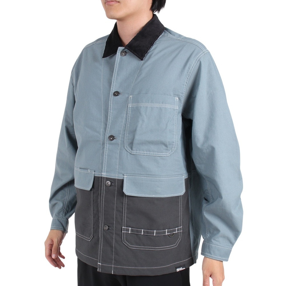 ジャックウルフスキン（JackWolfskin）（メンズ）アウター JP FIREWOOD WORK ジャケット V2 5029602-6167 ブルーグレー 防風 撥水