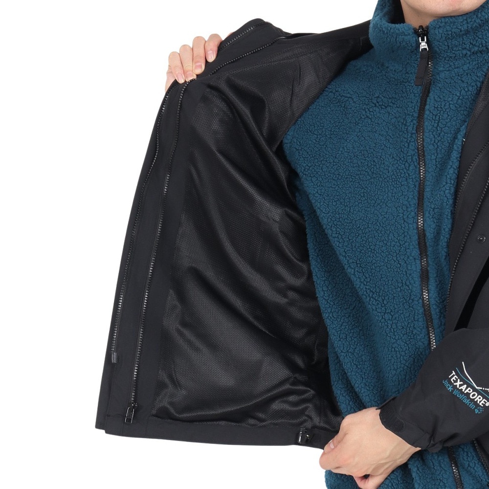 ジャックウルフスキン（JackWolfskin）（メンズ）アウター コネマラ 3IN1 ジャケット A63193-6000 ブラック 3WAY仕様 防水透湿 防風