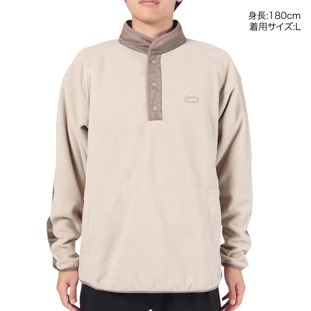 チャムス（CHUMS）（メンズ）フリース プルオーバー リサイクルチャムリーフリースハリケーントップ CH04-1365-G057 サンドベージュ アウター