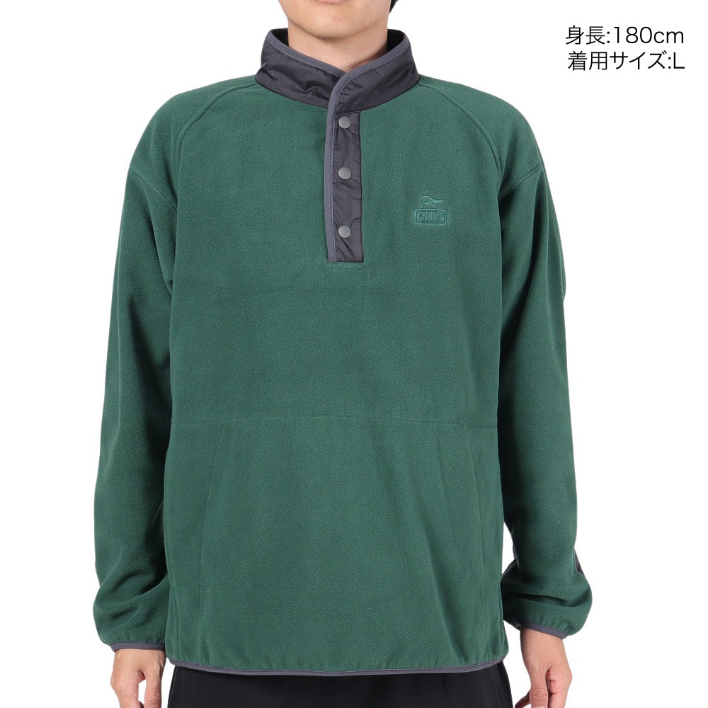 チャムス（CHUMS）（メンズ）フリース プルオーバー リサイクルチャムリーフリースハリケーントップ CH04-1365-M001 グリーン アウター