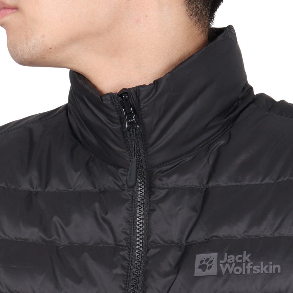 ジャックウルフスキン（JackWolfskin）（メンズ）ダウンベスト ASIA PILVI  M 5032051-6000 ブラック 撥水 防風 防寒 インナーベスト
