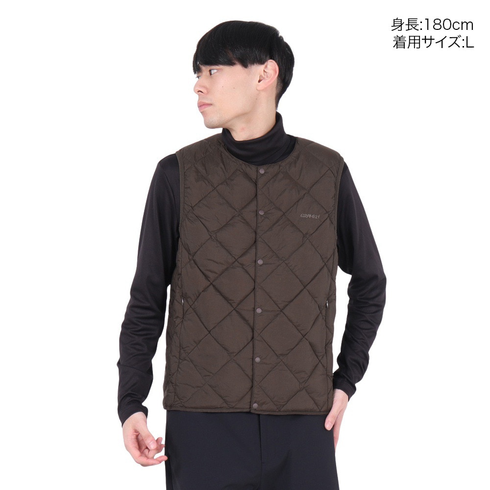 グラミチ（Gramicci）（メンズ、レディース）インナーダウンベスト G4FU-J100-TG-DARK BROWN