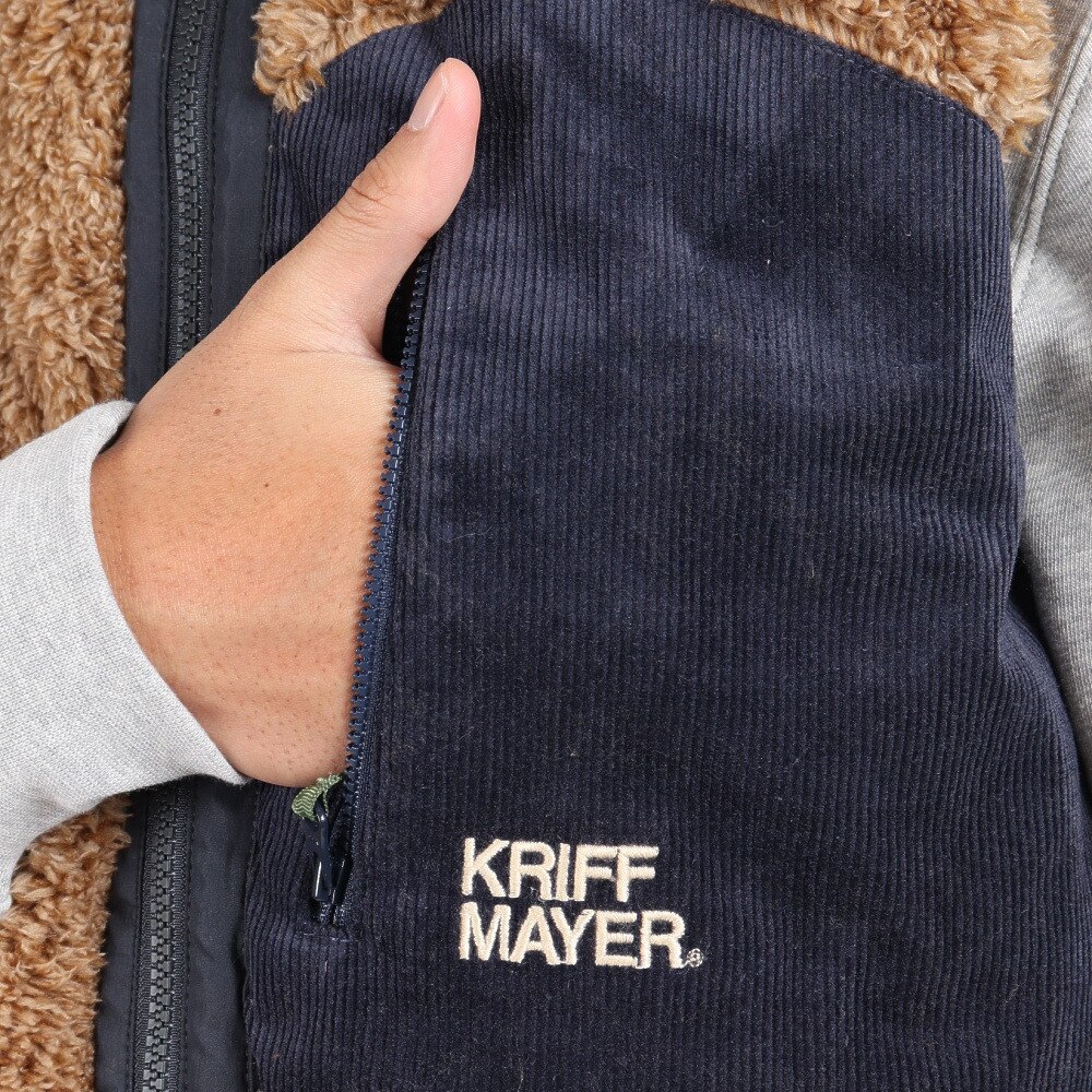 クリフメイヤー（KRIFF MAYER）（メンズ）シャギーボアベスト 2214402-20:BEIGE★★★
