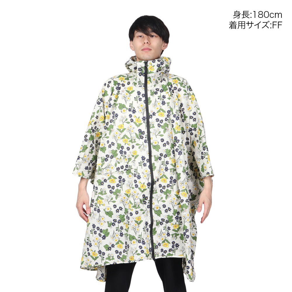 キウ（Kiu）（メンズ、レディース）レインコート レインポンチョ デイリー K319-050 フローラOF 収納袋付 防水ラミネート加工