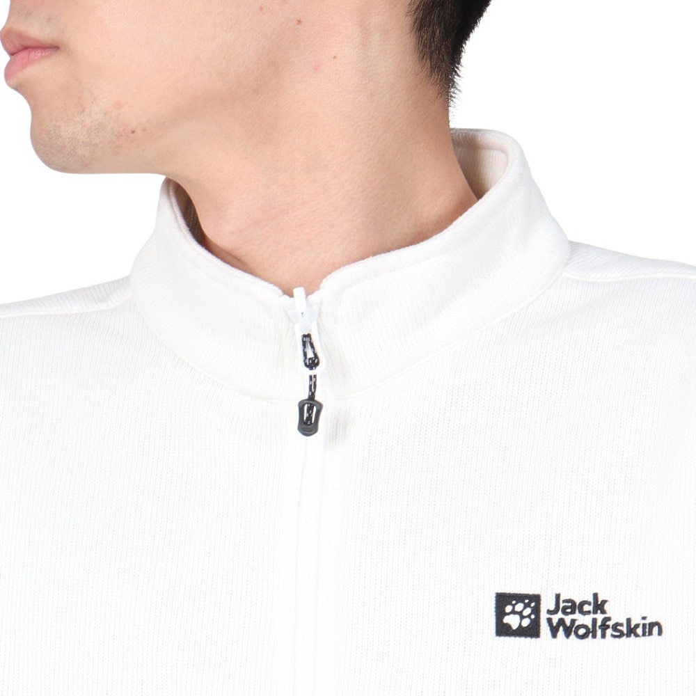 ジャックウルフスキン（JackWolfskin）（メンズ）アウター ジャケット ジップコアニット 5032621-5055 オフホワイト 裏起毛 ストレッチ ミドラー