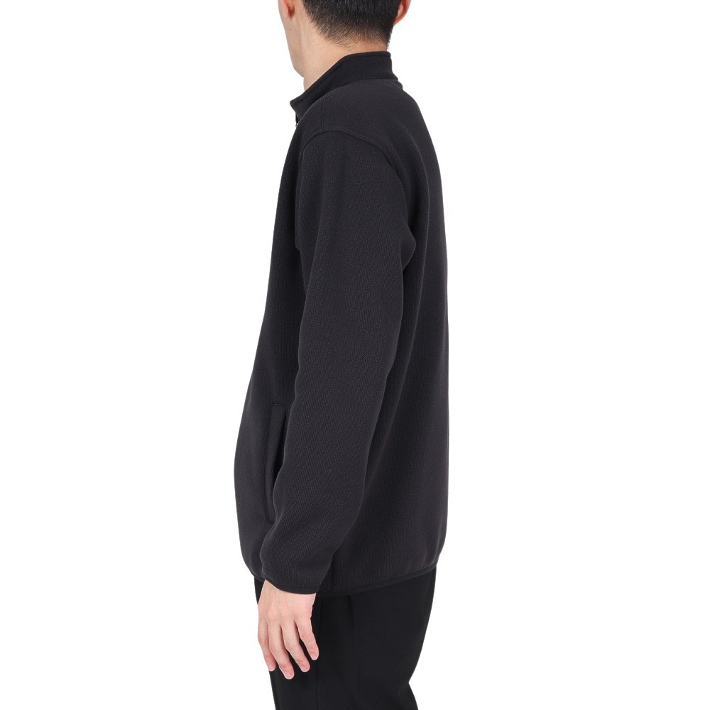 ジャックウルフスキン（JackWolfskin）（メンズ）アウター ジャケット ジップコアニット 5032621-6000 ブラック 裏起毛 ストレッチ ミドラー 