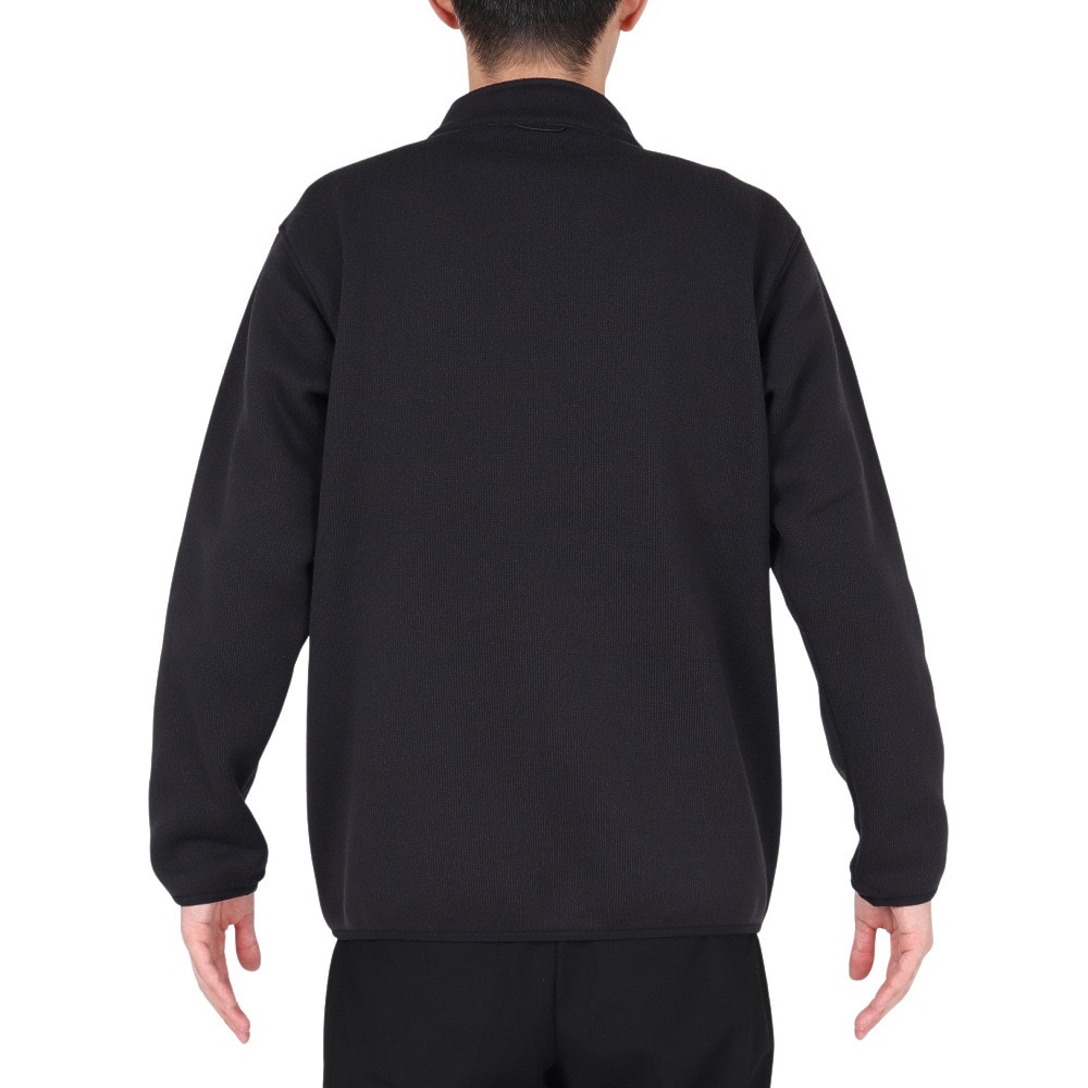 ジャックウルフスキン（JackWolfskin）（メンズ）アウター ジャケット ジップコアニット 5032621-6000 ブラック 裏起毛 ストレッチ ミドラー 