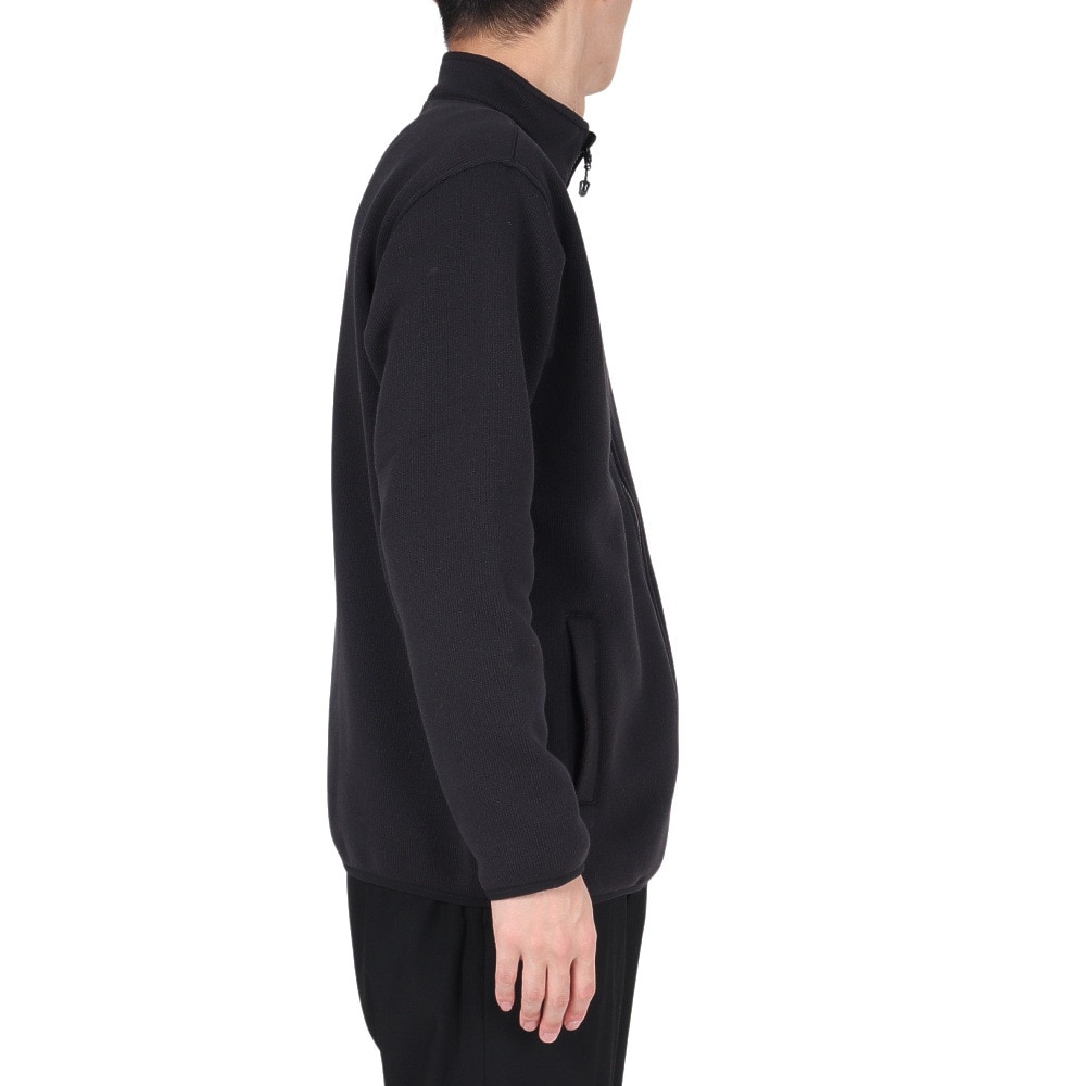 ジャックウルフスキン（JackWolfskin）（メンズ）アウター ジャケット ジップコアニット 5032621-6000 ブラック 裏起毛 ストレッチ ミドラー 