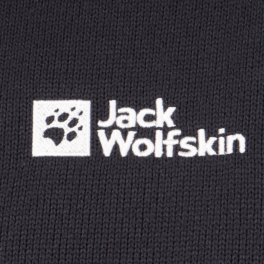 ジャックウルフスキン（JackWolfskin）（メンズ）アウター ジャケット ジップコアニット 5032621-6000 ブラック 裏起毛 ストレッチ ミドラー 