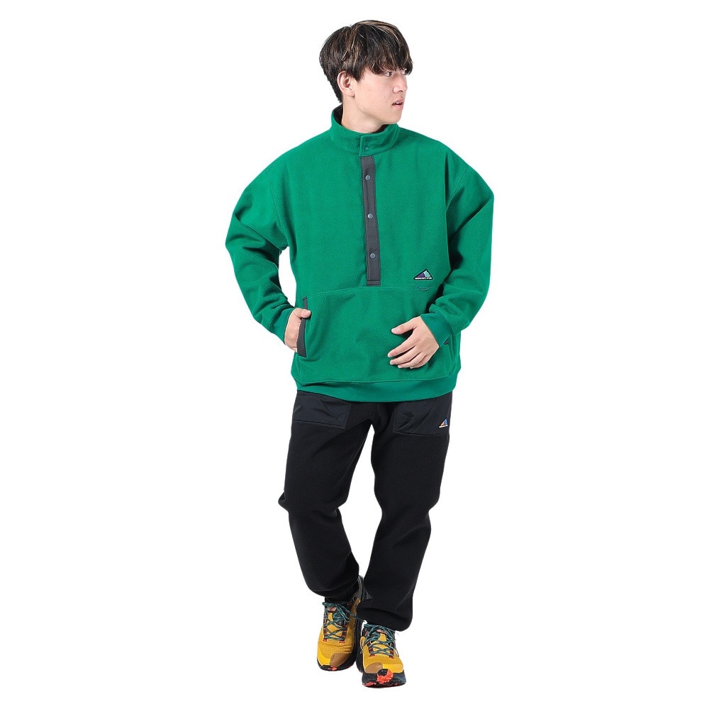 ニューバランス（new balance）（メンズ）フリース MT1996 ウィンドブロックハーフスナップ プルオーバー AMT35112ECS グリーン
