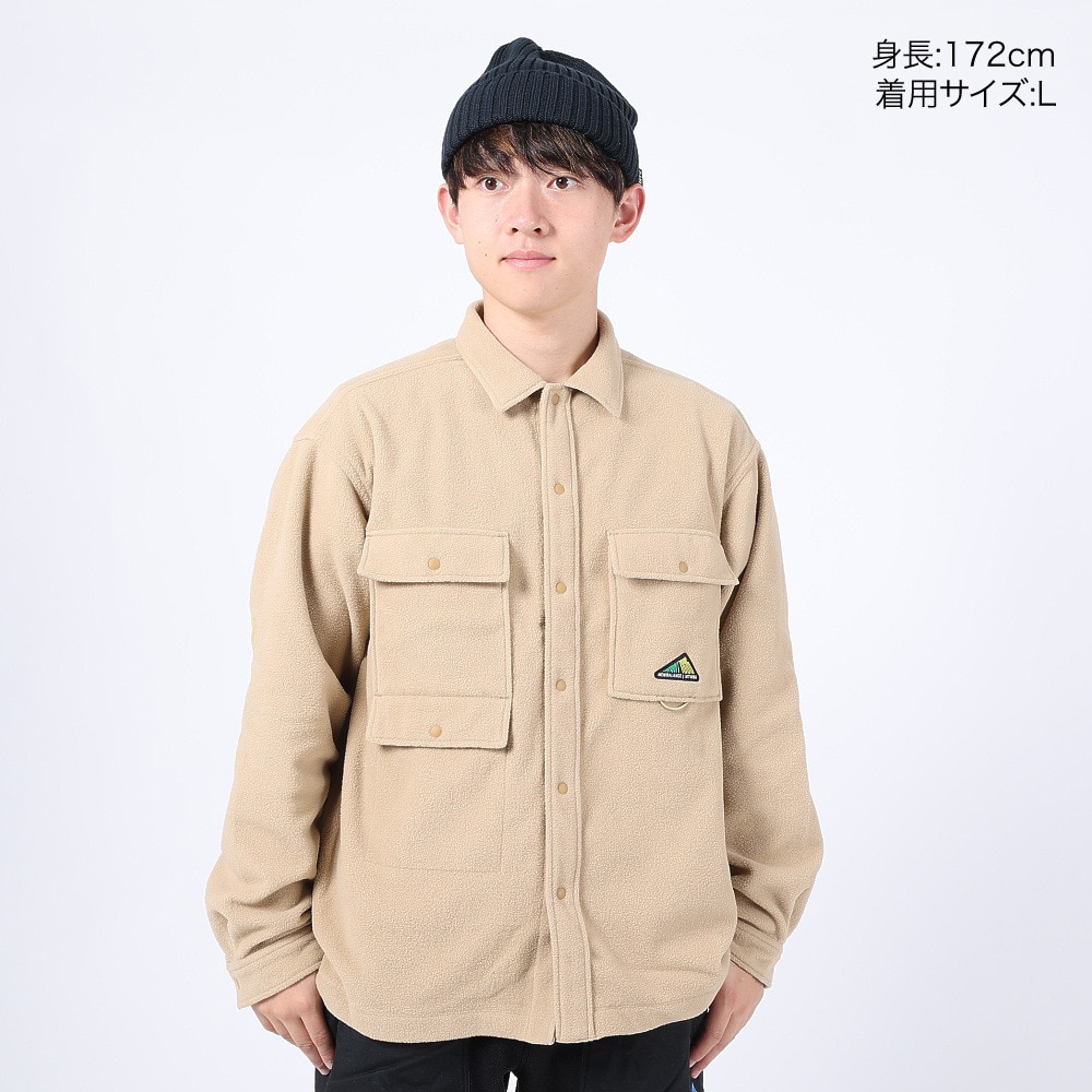 ニューバランス（new balance）（メンズ）シャツジャケット MT1996 クラシックフリース CPOシャツ AMT35116HMP ベージュ 軽量