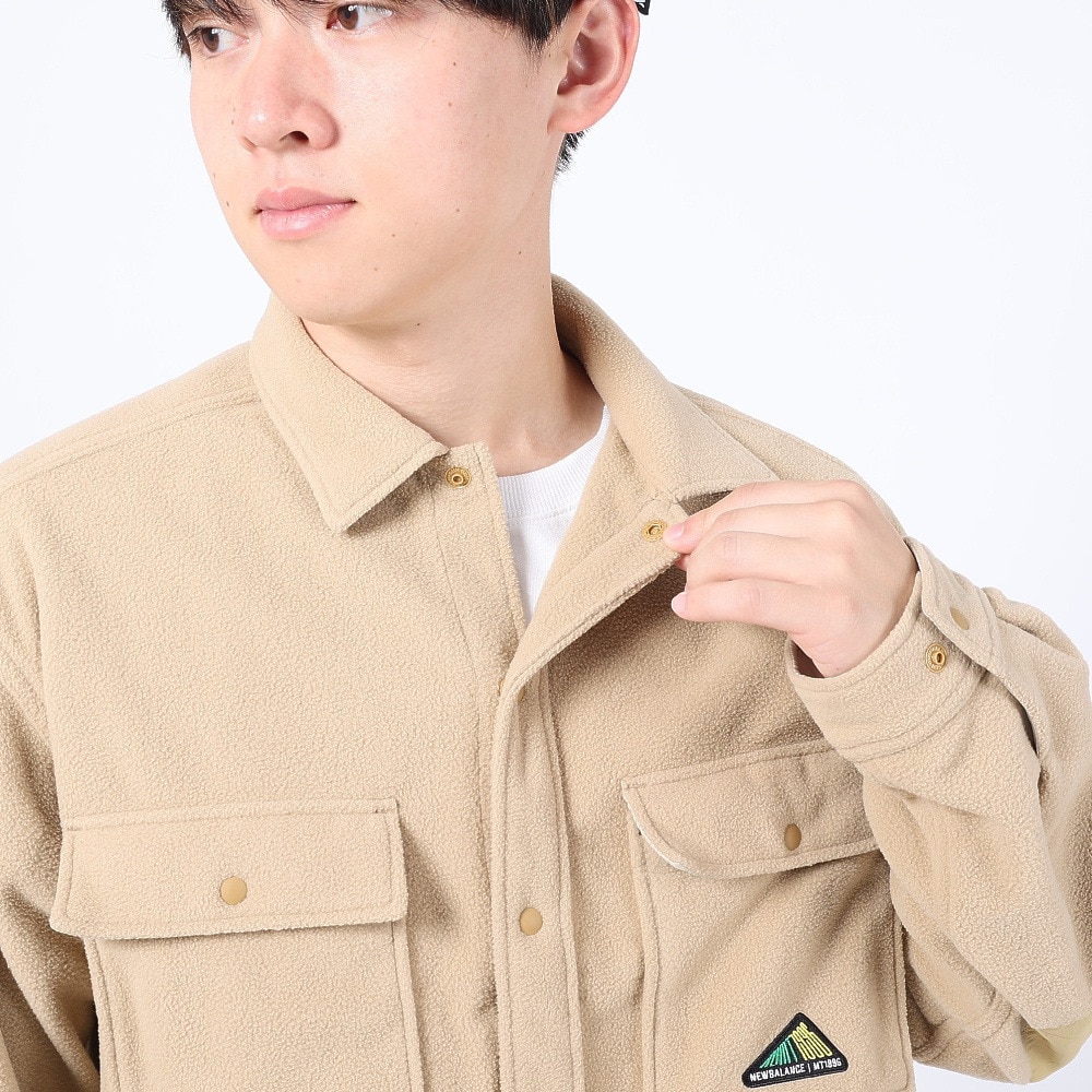 ニューバランス（new balance）（メンズ）シャツジャケット MT1996 クラシックフリース CPOシャツ AMT35116HMP ベージュ 軽量