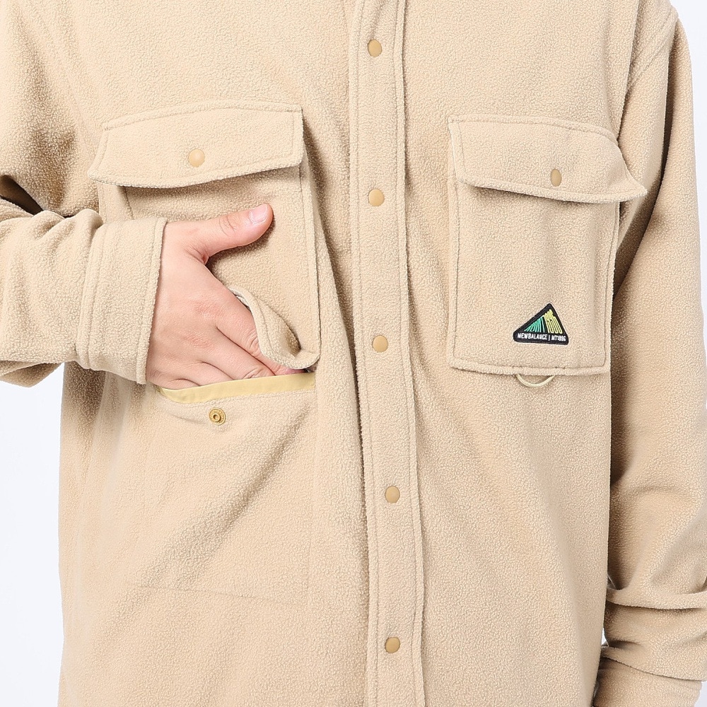 ニューバランス（new balance）（メンズ）シャツジャケット MT1996 クラシックフリース CPOシャツ AMT35116HMP ベージュ 軽量