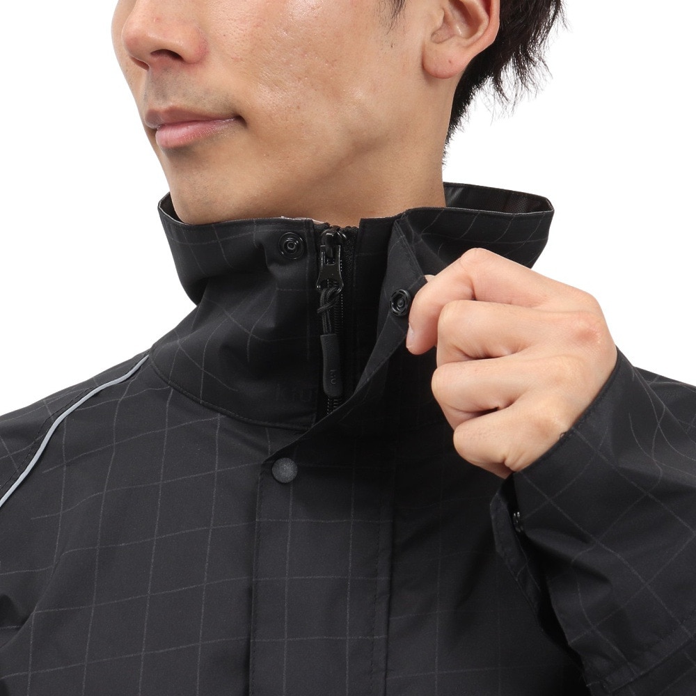 キウ（Kiu）（メンズ、レディース）ビジブルバイシクルレインポンチョ K407-235 グリッドブラック