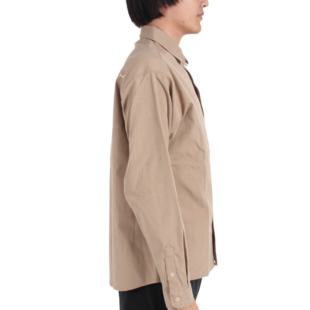 ジャックウルフスキン（JackWolfskin）（メンズ）清涼感 通気性 カジュアルシャツ 長袖 JP PAW IN POCKET B.D. シャツ 5032481-5605 ベージュ