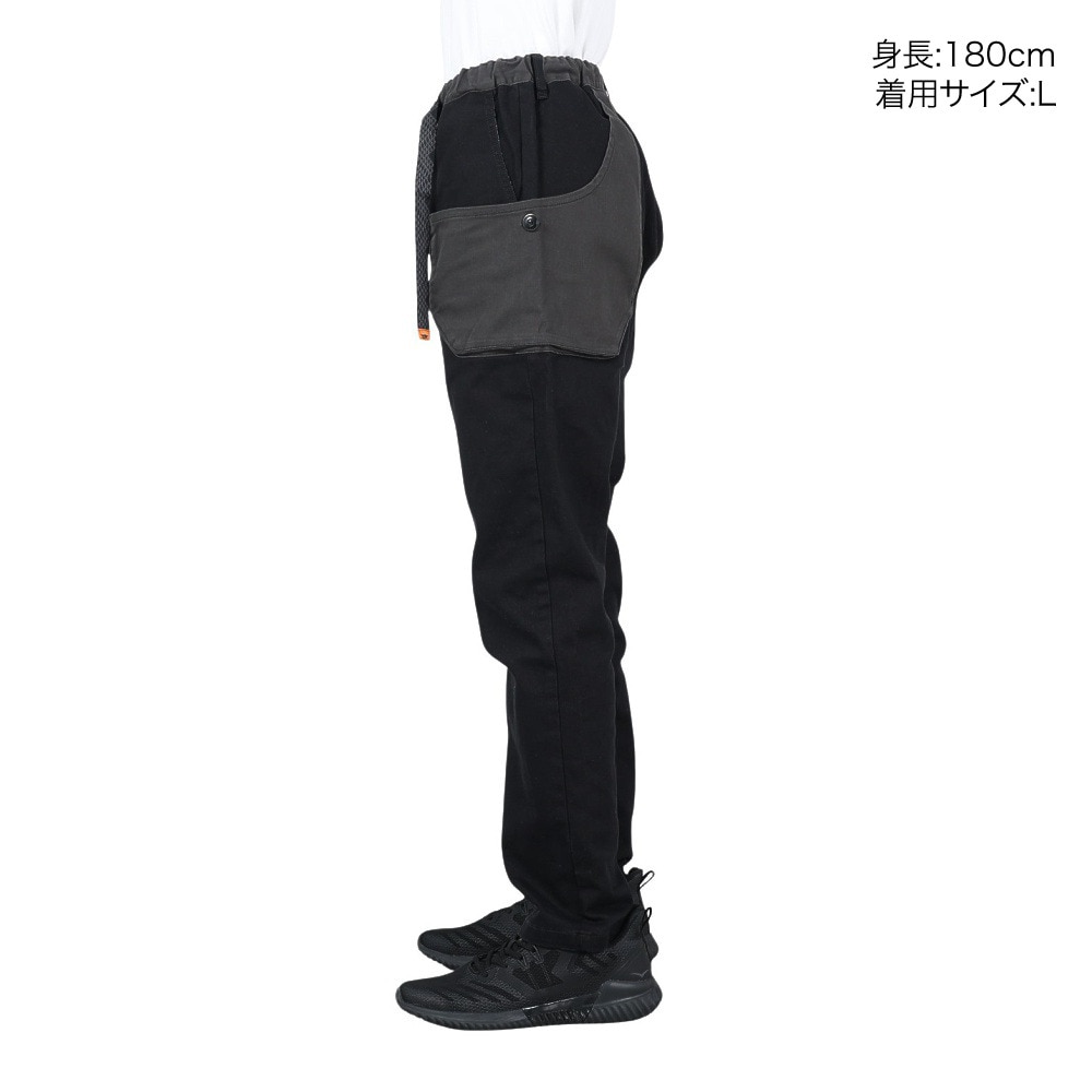 クリフメイヤー（KRIFF MAYER）（メンズ）ストレッチコットンツイル キャンプパンツ 1844007-19:BLACK ブラック ビッグツールポケット ガゼットクロッチ