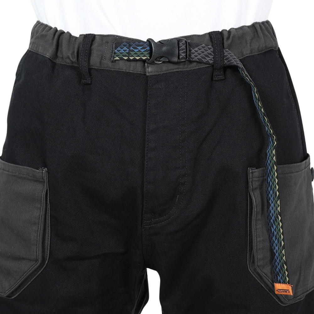 クリフメイヤー（KRIFF MAYER）（メンズ）ストレッチコットンツイル キャンプパンツ 1844007-19:BLACK ブラック ビッグツールポケット ガゼットクロッチ