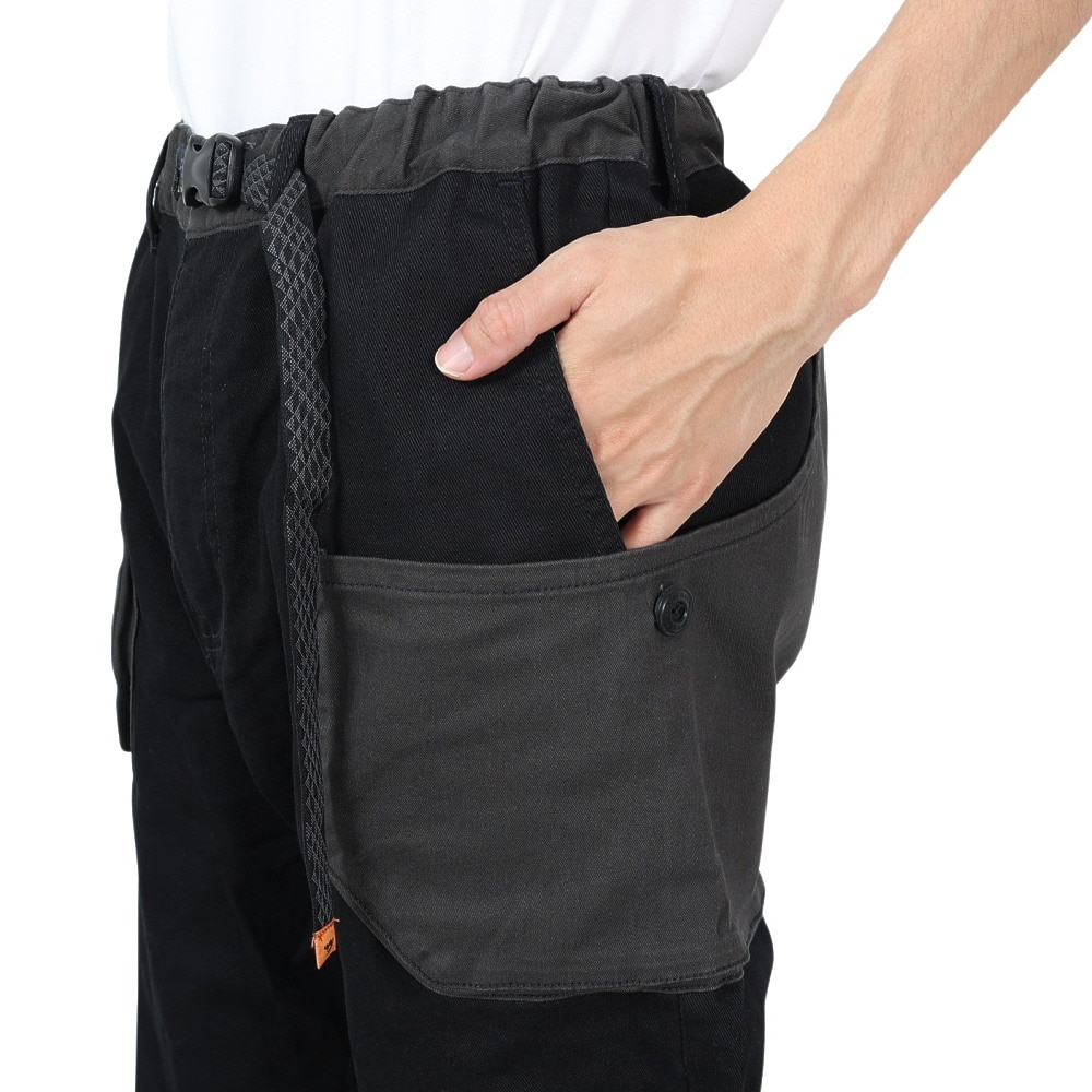 クリフメイヤー（KRIFF MAYER）（メンズ）ストレッチコットンツイル キャンプパンツ 1844007-19:BLACK ブラック ビッグツールポケット ガゼットクロッチ