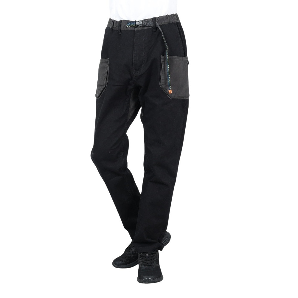 クリフメイヤー（KRIFF MAYER）（メンズ）ストレッチコットンツイル キャンプパンツ 1844007-19:BLACK ブラック ビッグツールポケット ガゼットクロッチ