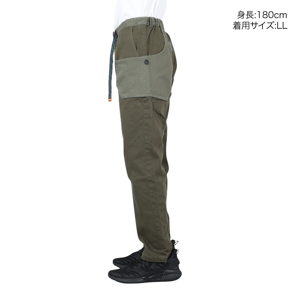 クリフメイヤー（KRIFF MAYER）（メンズ）ストレッチコットンツイル キャンプパンツ 1844007-68:OLIVE オリーブ ビッグツールポケット ガゼットクロッチ
