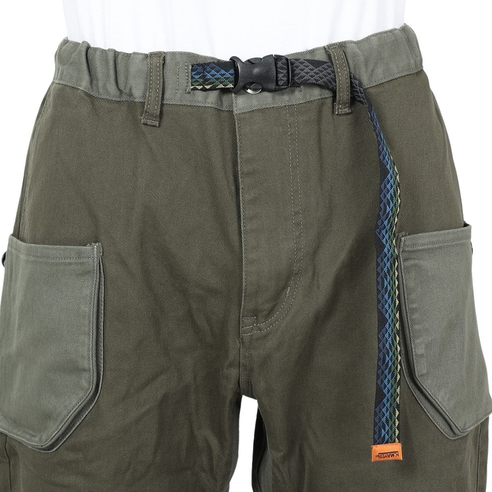 クリフメイヤー（KRIFF MAYER）（メンズ）ストレッチコットンツイル キャンプパンツ 1844007-68:OLIVE オリーブ ビッグツールポケット ガゼットクロッチ