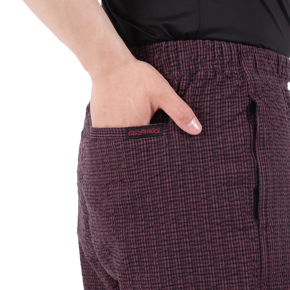 グラミチ（Gramicci）（メンズ）ショートパンツ O.G.シアサッカー G-ショーツ G3SM-P020-DUSTY MAROON エンジ