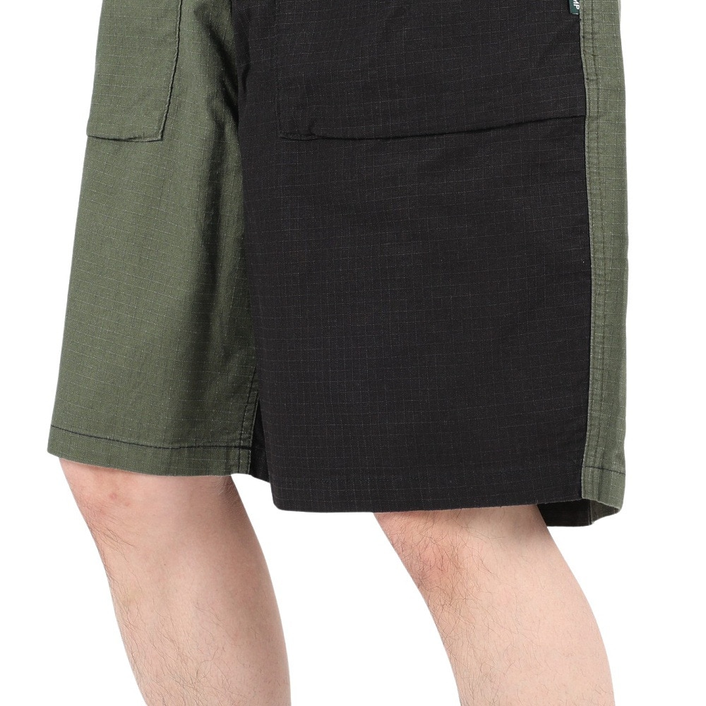 マナスタッシュ（MANASTASH）（メンズ）ショートパンツ リップベイカーショーツ 792-3113015 PANEL ブラック×グリーン