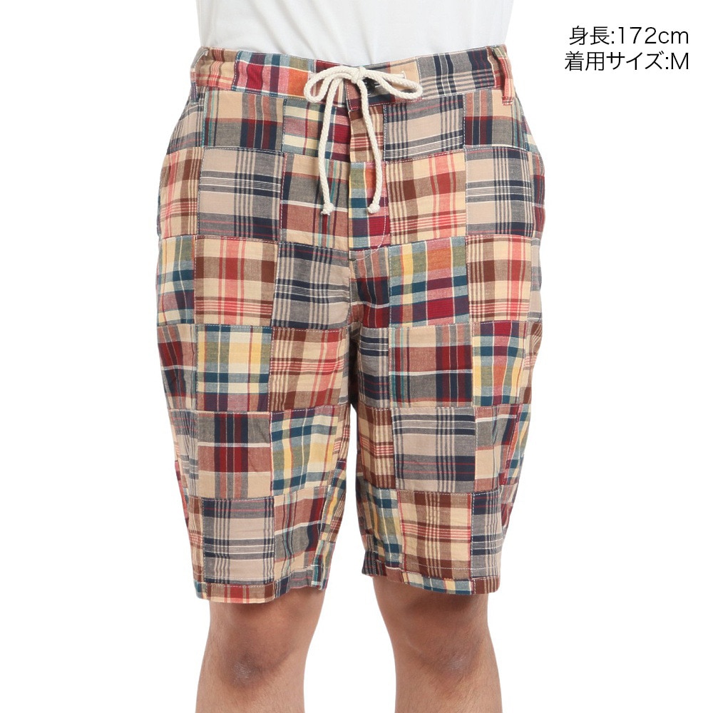 クリフメイヤー（KRIFF MAYER）（メンズ）チェック柄 ショートパンツ パッチワークショーツ 2353101X:20:BEIGE ベージュ