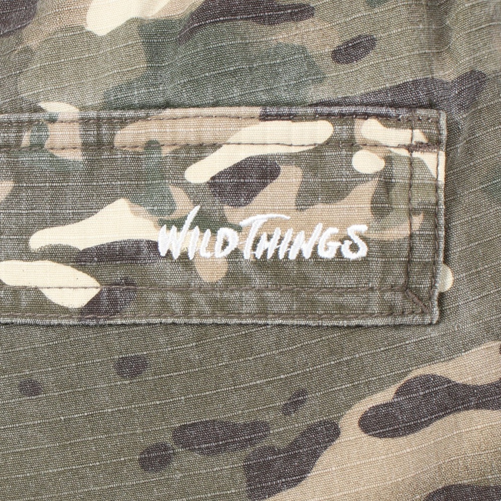 ワイルドシングス（WILD THINGS）（メンズ）高耐久 バイオウォッシュ加工 カモリップ ショートパンツ WT24040AD-CAMO カーキ