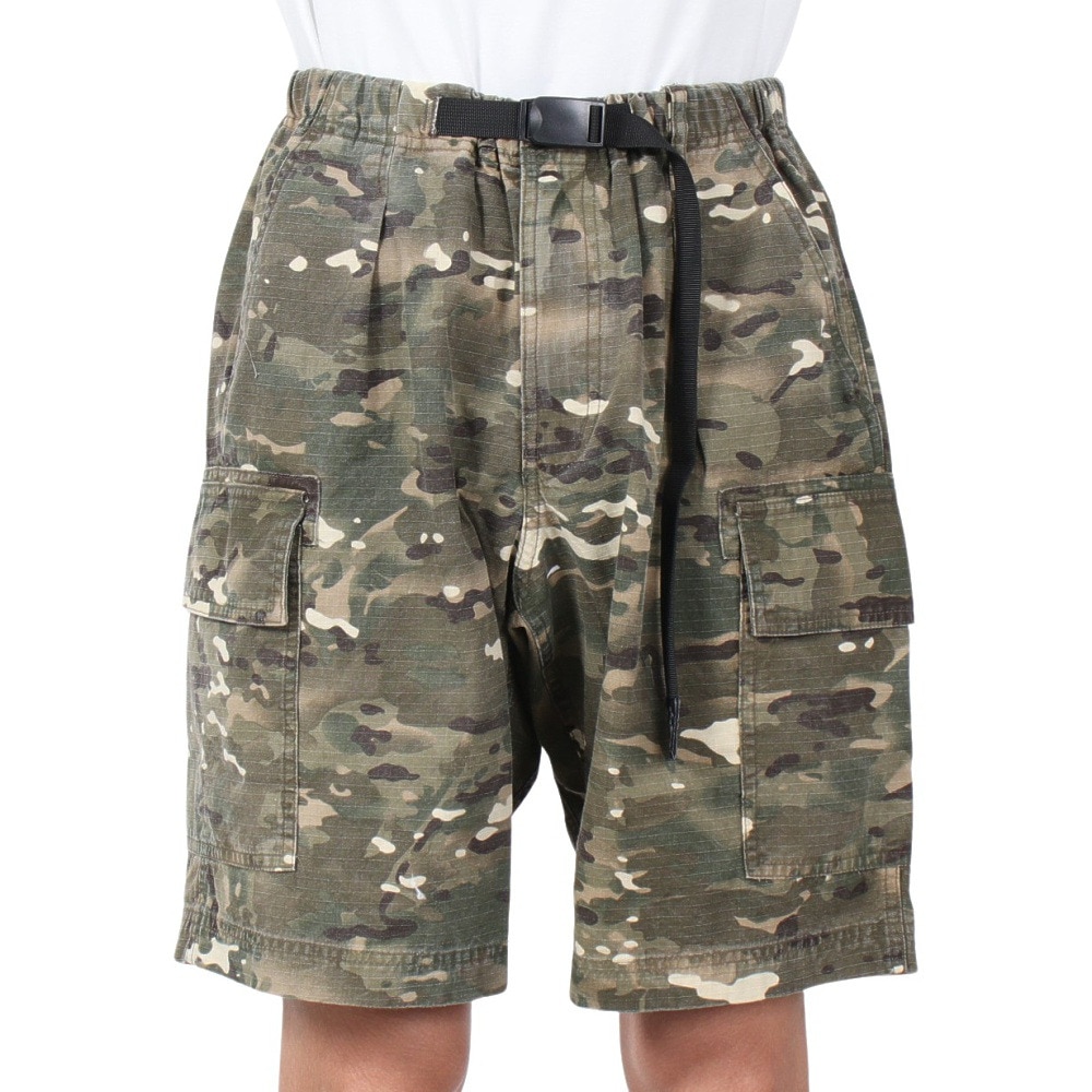 ワイルドシングス（WILD THINGS）（メンズ）高耐久 バイオウォッシュ加工 カモリップ ショートパンツ WT24040AD-CAMO カーキ