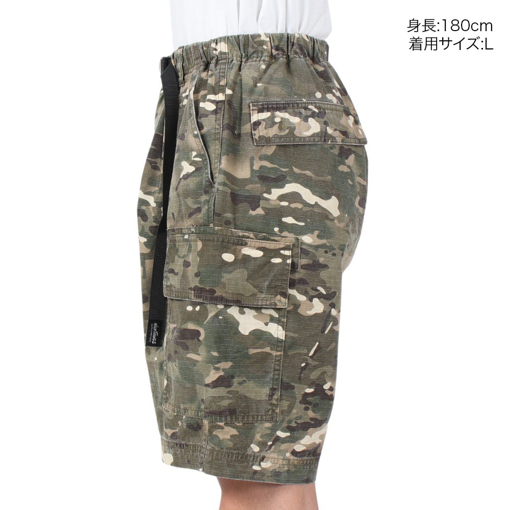 ワイルドシングス（WILD THINGS）（メンズ）高耐久 バイオウォッシュ加工 カモリップ ショートパンツ WT24040AD-CAMO カーキ