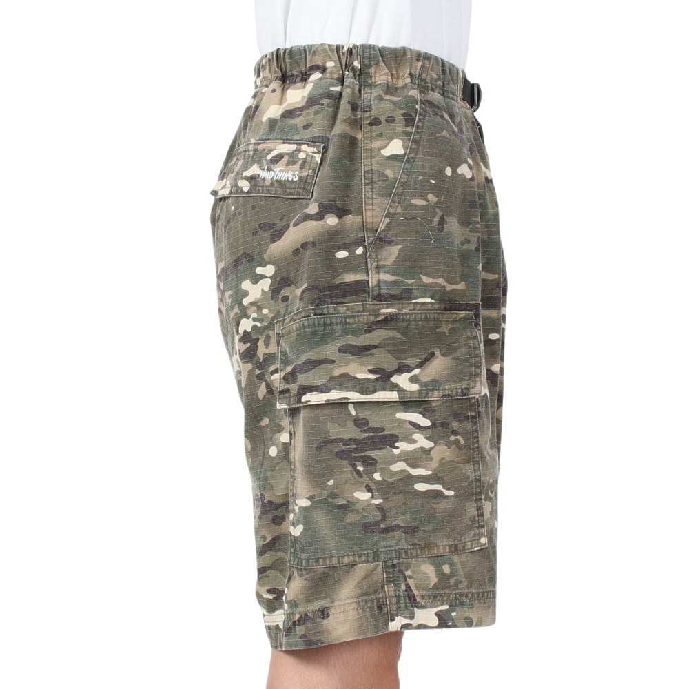 ワイルドシングス（WILD THINGS）（メンズ）高耐久 バイオウォッシュ加工 カモリップ ショートパンツ WT24040AD-CAMO カーキ