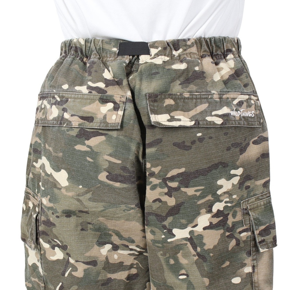 ワイルドシングス（WILD THINGS）（メンズ）高耐久 バイオウォッシュ加工 カモリップ ショートパンツ WT24040AD-CAMO カーキ