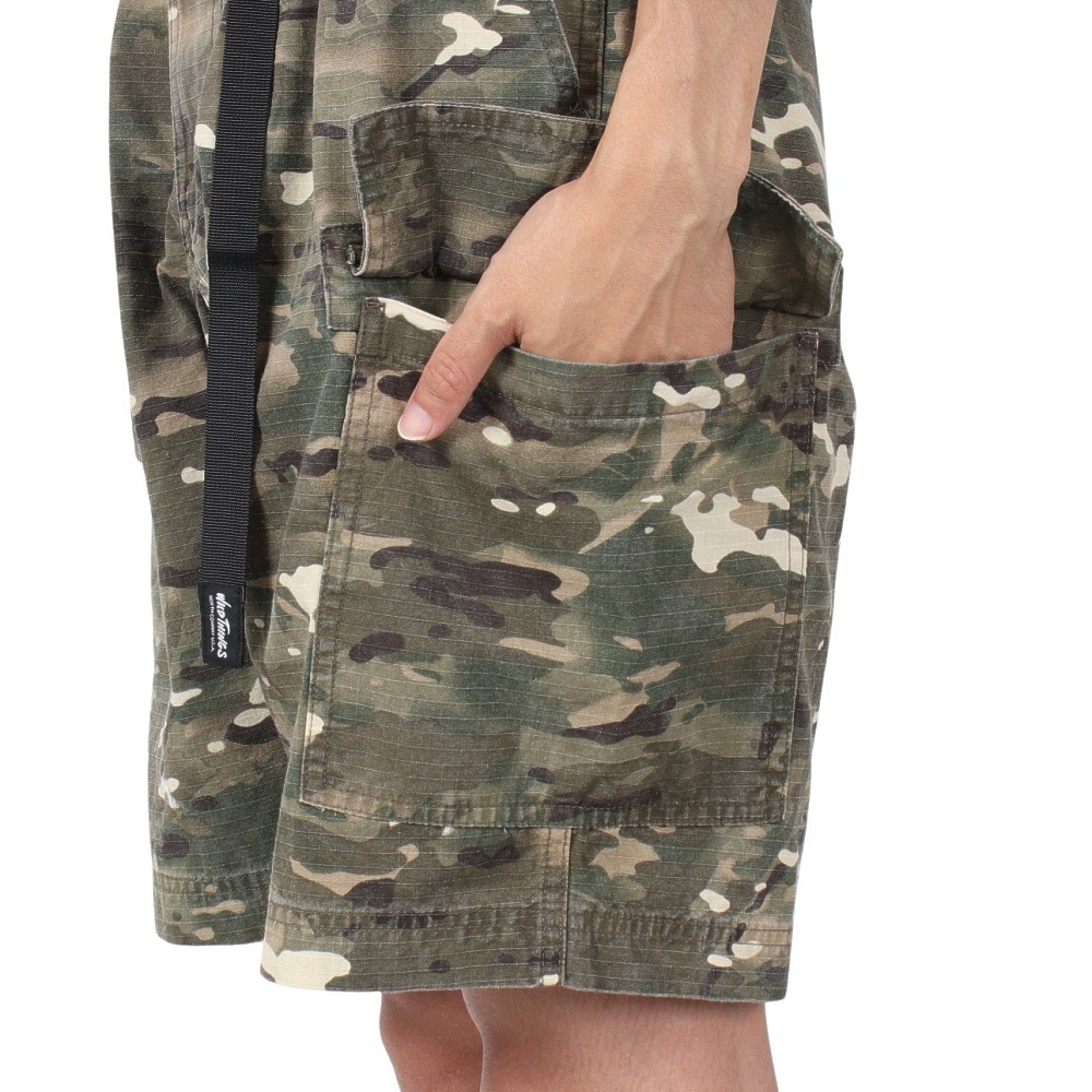 ワイルドシングス（WILD THINGS）（メンズ）高耐久 バイオウォッシュ加工 カモリップ ショートパンツ WT24040AD-CAMO カーキ