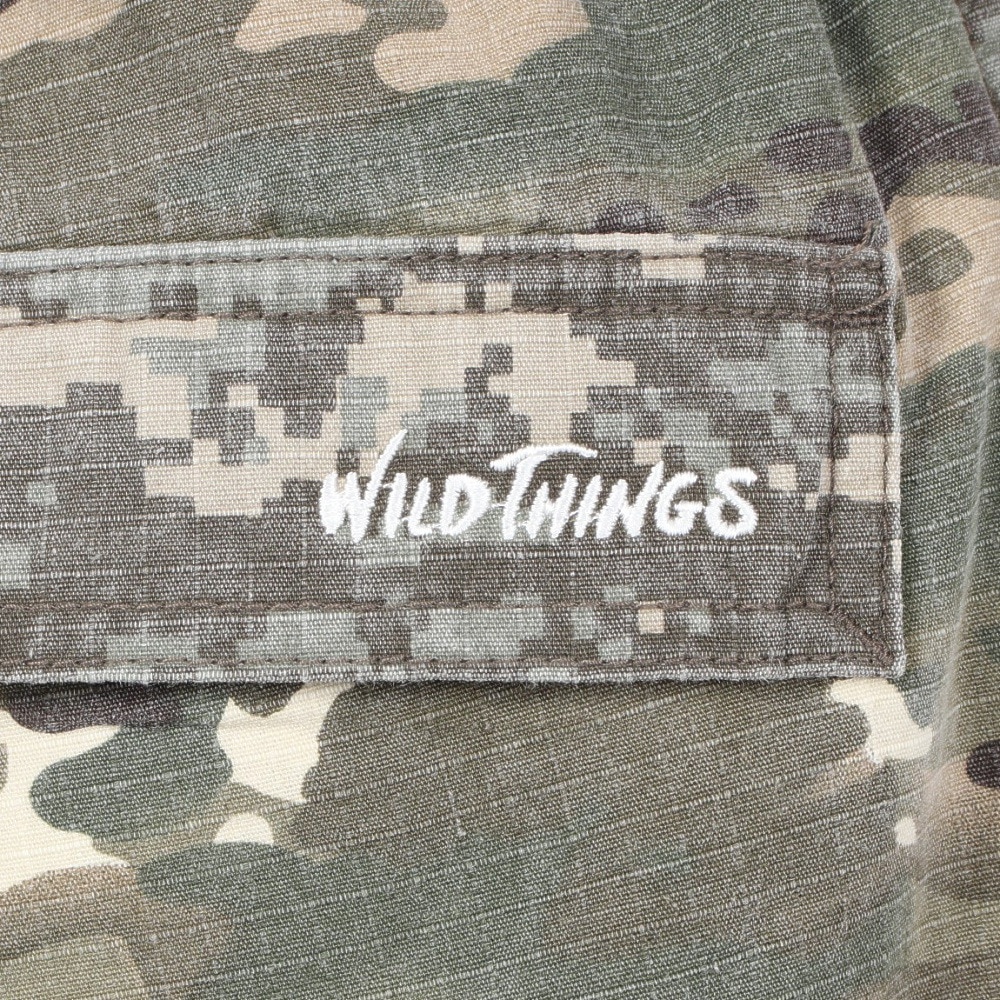 ワイルドシングス（WILD THINGS）（メンズ）高耐久 バイオウォッシュ加工 カモリップ ショートパンツ WT24040AD-CRZYC ダークグリーン