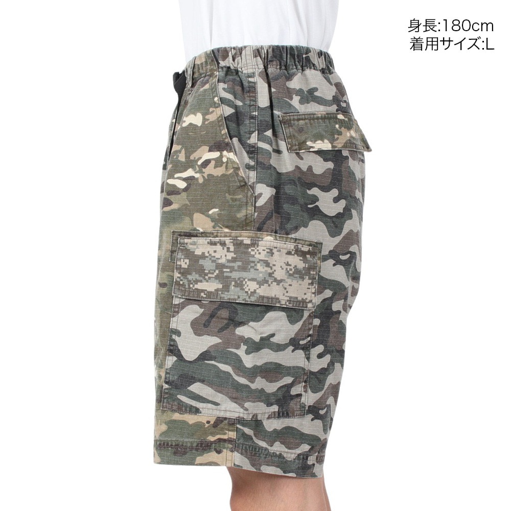ワイルドシングス（WILD THINGS）（メンズ）高耐久 バイオウォッシュ加工 カモリップ ショートパンツ WT24040AD-CRZYC ダークグリーン